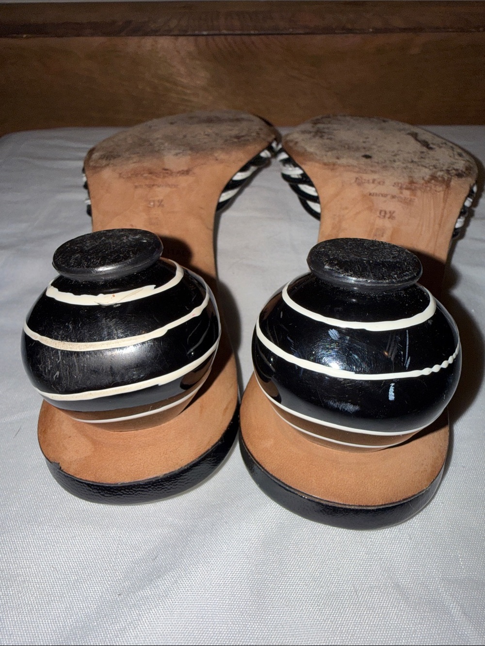 kate spade Black and White Knotted Slingback Mules - Picture 6 of 8